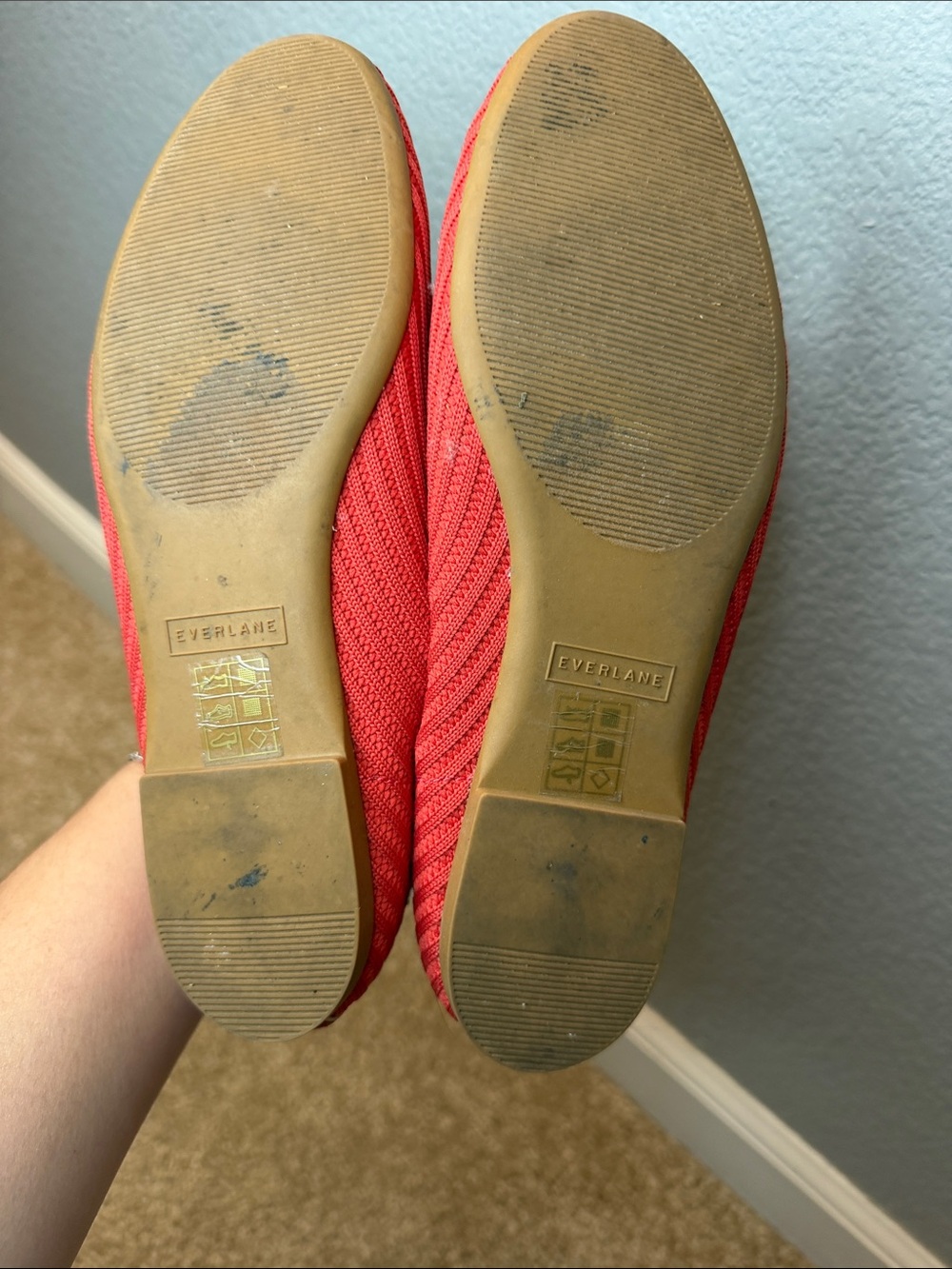 Everlane Day Glove Flats in Red Knit Ballet Flats Size 7 - Picture 8 of 8